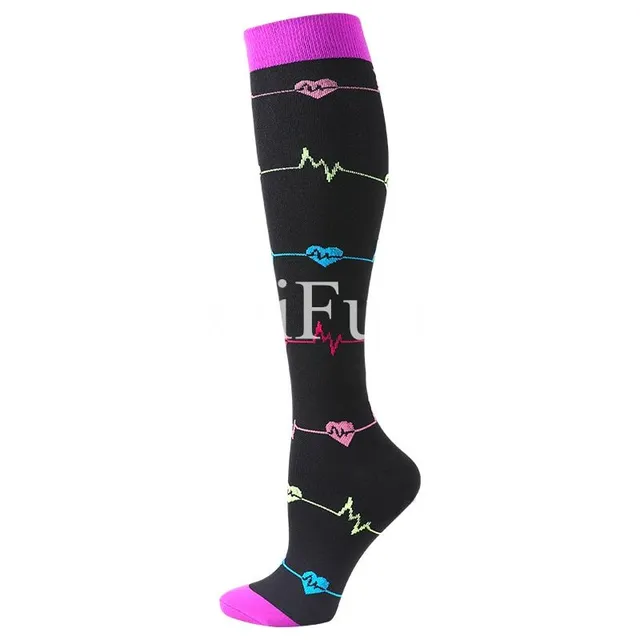 Compression high socks with different colours