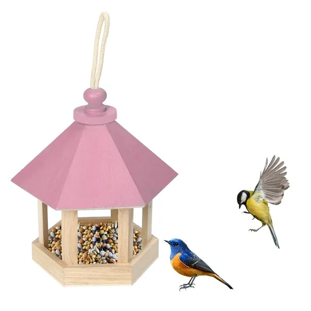 Wooden cute bird feeder