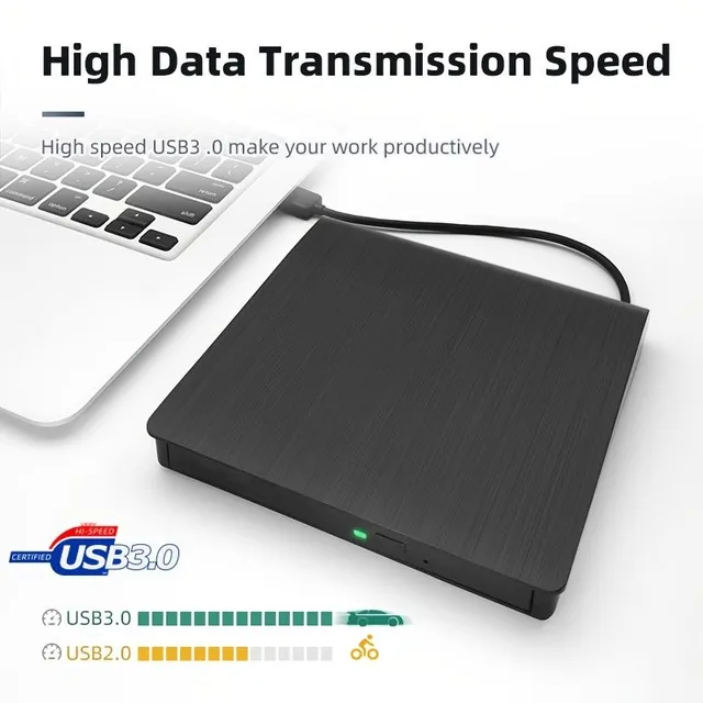 Portable CD DVD player with high speed USB 3.0