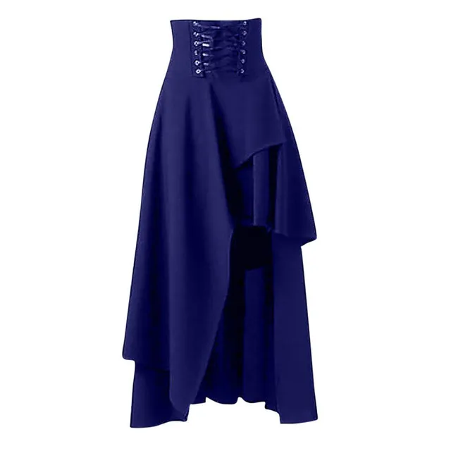 Women's asymmetrical skirt with lace-up waist