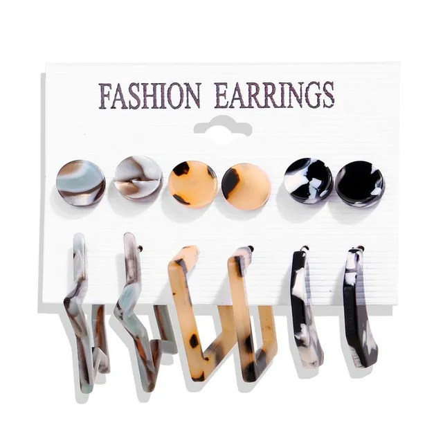 Luxury original set of modern trendy earrings in different shapes and sizes Newman