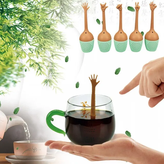 Silicone tea strainer with Kavilo hand
