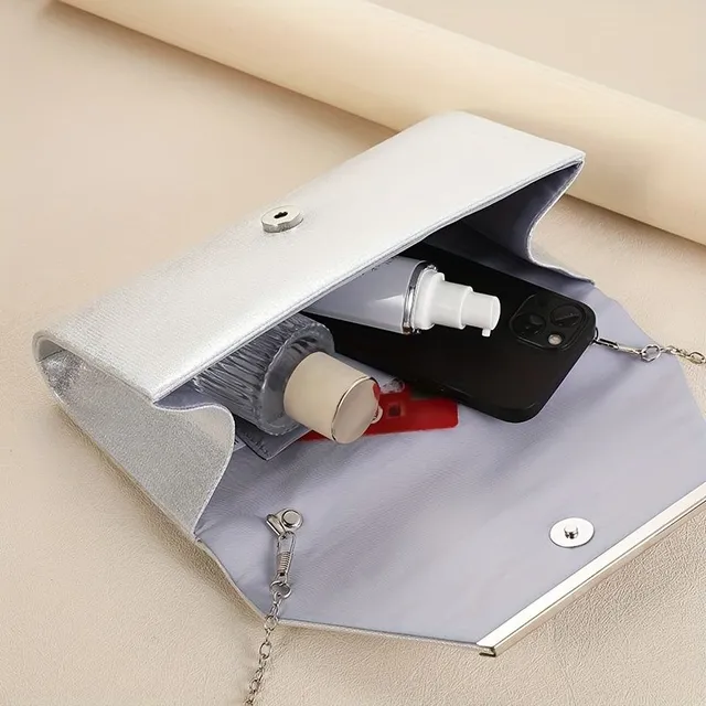 Evening note with minimalist lapel, fashionable elegant telephone bag with removable chain strap