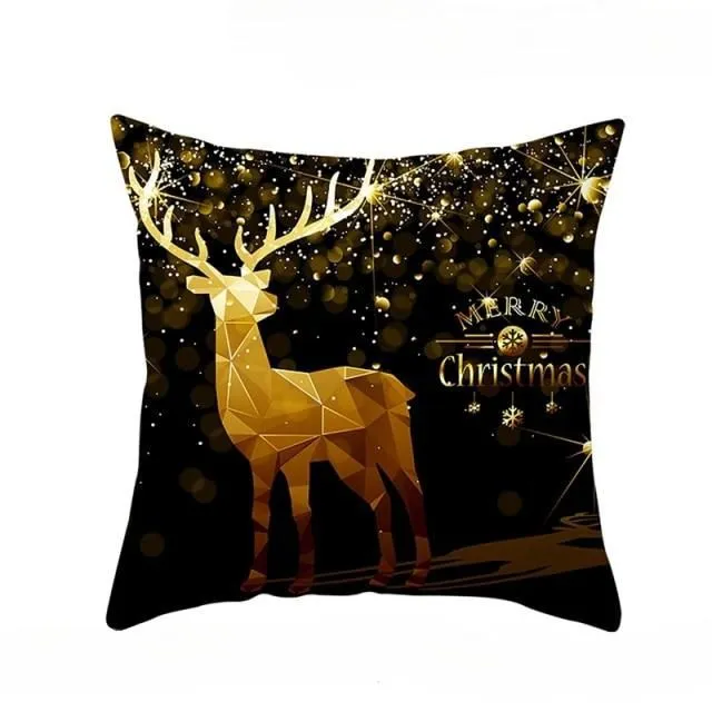Black pillowcase with Christmas motif