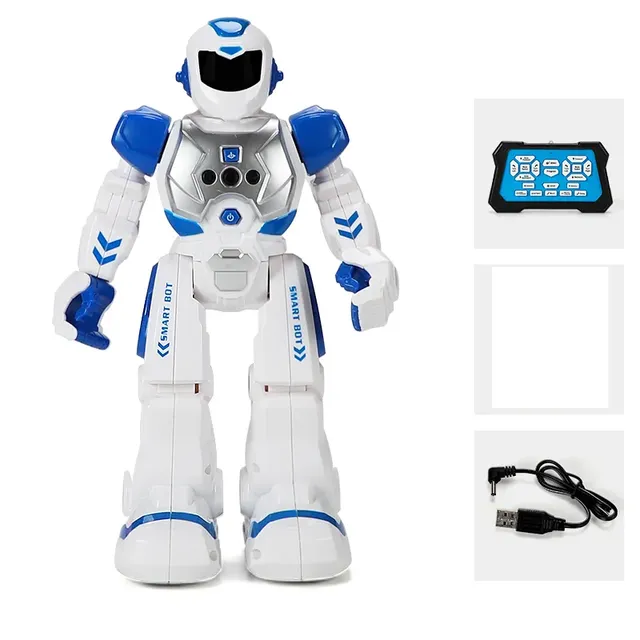Mechanical combat policeman - intelligent educational robot with electric singing, infrared sensor and remote control for children