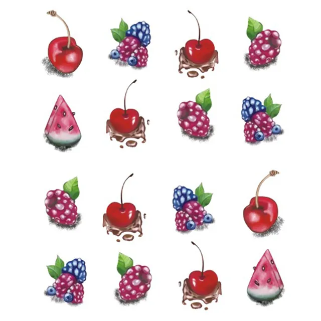 Stickers for nails with fruit and sweets motif