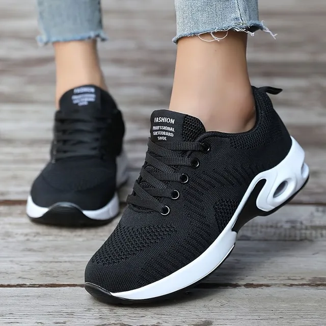 Sneakers da running da donna con mesh traspirante, ammortizzazione, allacciatura e suola antiscivolo - adatte per lo sport e il lavoro