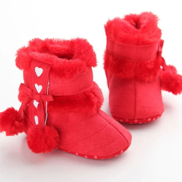 Girls winter boots with pompoms