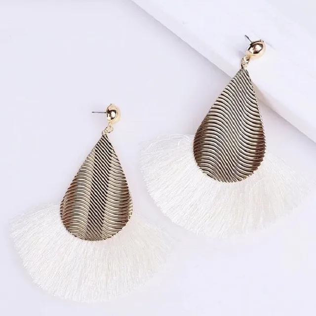 Women's hanger earrings with tassel G580