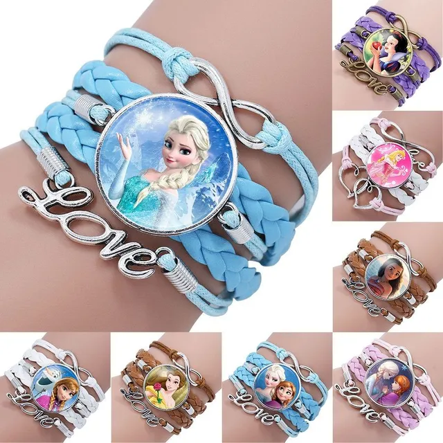 Beautiful multi-layered girls bracelet with favourite princesses