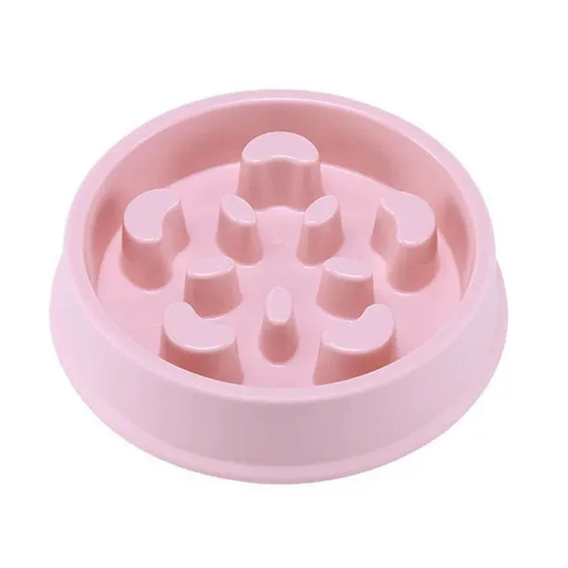 Anti-swallowing bowl for slowing feeding