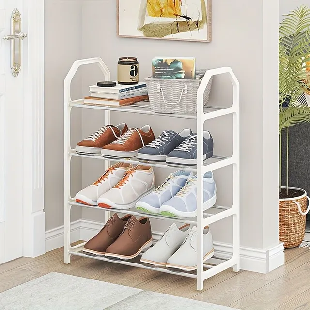 Organizador práctico para zapatos de gran capacidad, blanco, 4 niveles