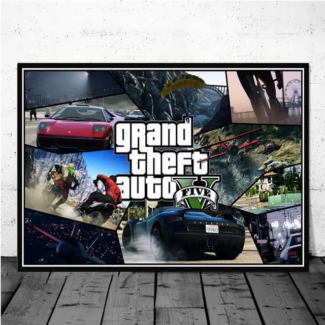 Wall poster with characters from Grand Theft Auto 17 21cmX30cmA4