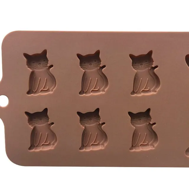 Formă de silicon pentru ciocolată - pisici