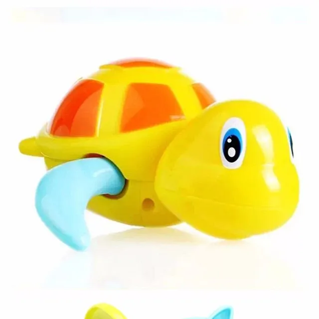 Floating turtle into water