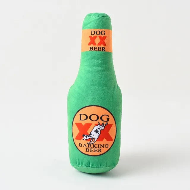 Plyšová fľaša ako hračka na hryzenie pre psov