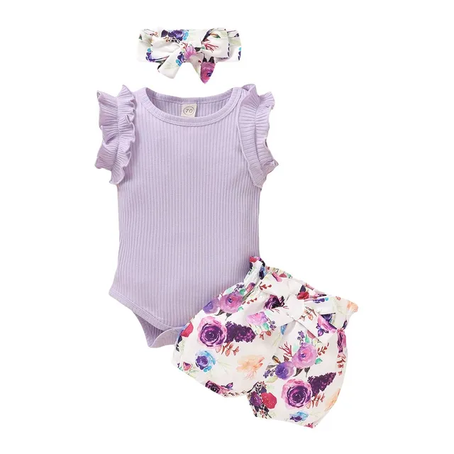 Summer newborn set with short sleeves and headband