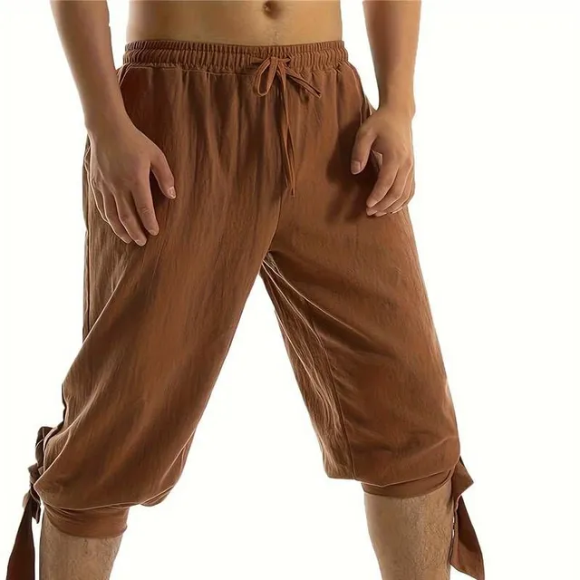 Pantaloni medieveli bărbați - costum Viking/Pirat - pantaloni largi, ideali pentru carnaval și cosplay