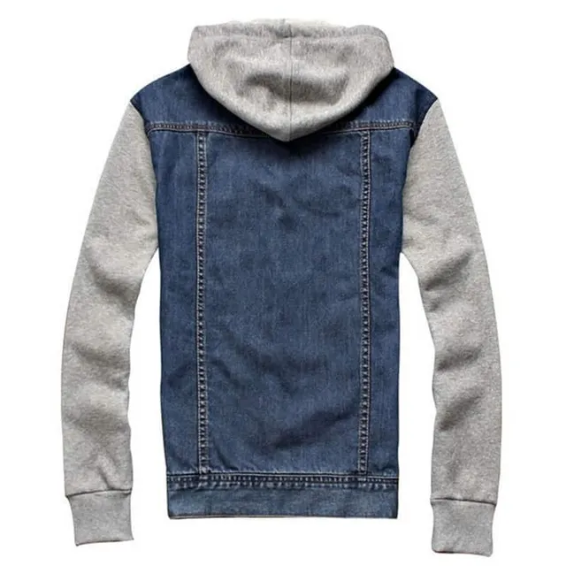 Denim jean jacket with hoodie