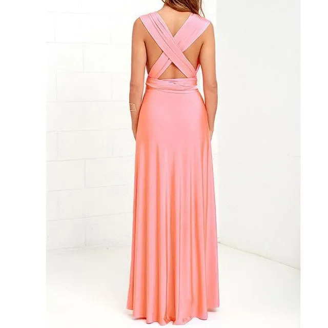 Robe longue à nouer pour femme