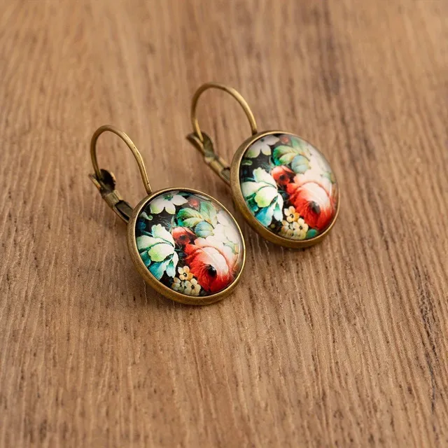 Retro round earrings