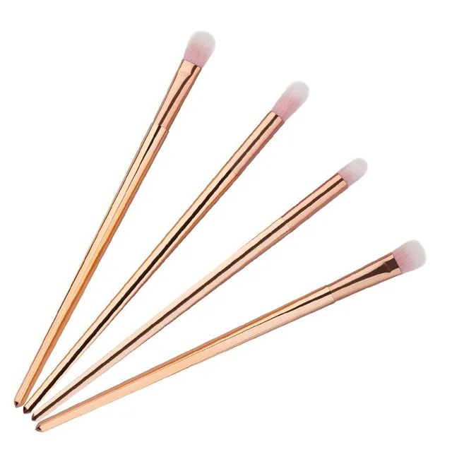 Set of 4 eyeshadow brushes in golden pink