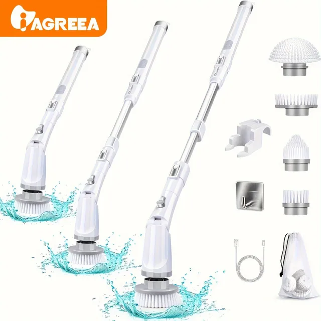 Electric rotary cleaning brush with set of attachment