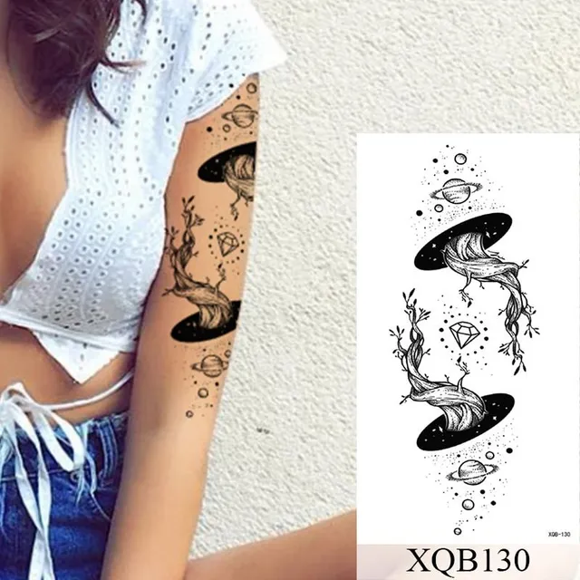 Women's waterproof fake tattoo on the upper arm