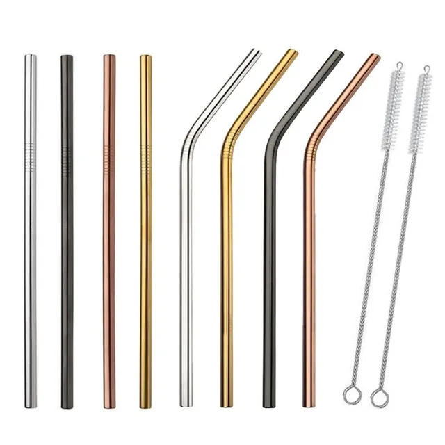 Set of 8 stainless steel straws Medina