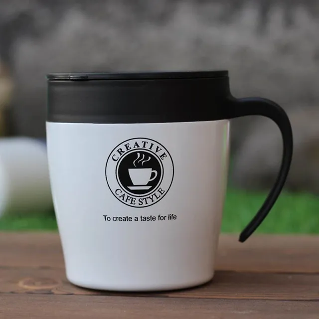 Coffee thermo mug with CafeStyle handle