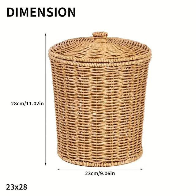 1pc Artificial rattan wicker basket, Small laundry basket for dirty laundry