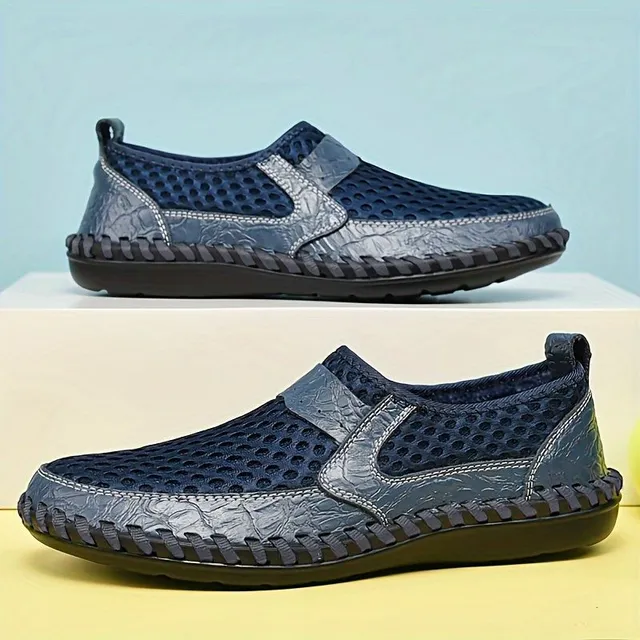 Men's leisure moccasins made of netting, breathable anti-slip boots into the exterior