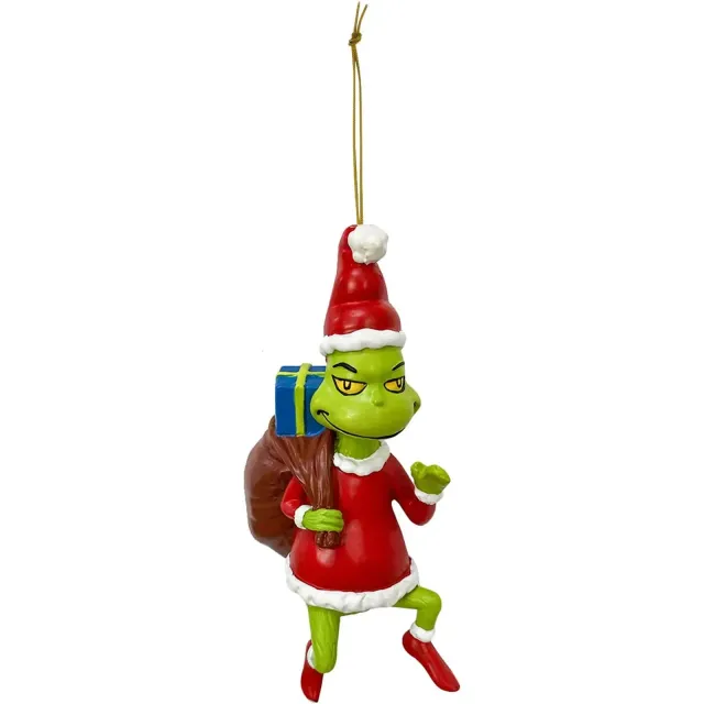 Christmas decoration of the green Grinch to hang on the Christmas tree - different variants