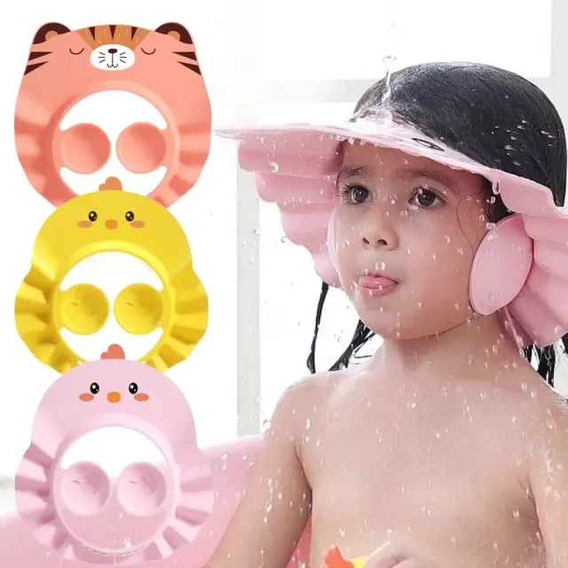 Bonnet de bain ajustable pour enfants avec protection imperméable des oreilles pour un lavage des cheveux en toute sécurité