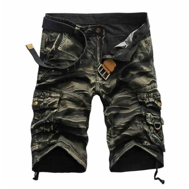 Pantaloni scurți cargo confortabili pentru bărbați cu model de camuflaj