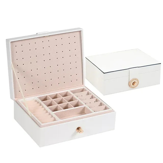 Luxusný šperk box - organizované šperky, oddelené platom na náušnice, viac variantov