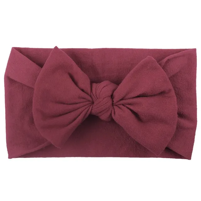 Baby headband with bow wine-reded