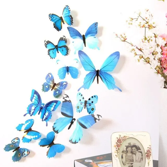 3D samolepka na zeď motýlci 12k