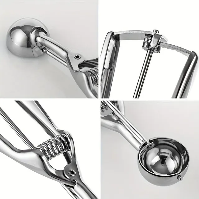 3v1 stainless steel ice cream scoop - ideal for easy picking and serving ice cream, fruit and melons