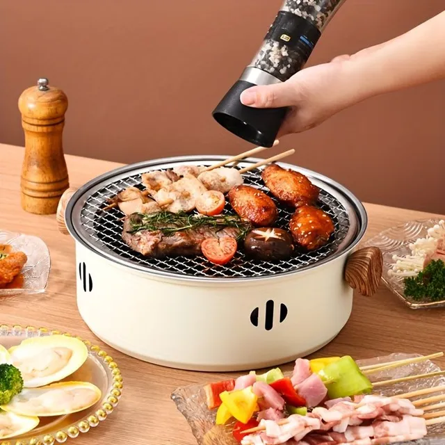 Barbecue for charcoal - multifunctional mini, smoke-free, camping set