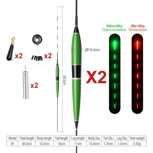 Summer Fishing Smart LED Float 2szt Bite Alarm Fish Light Color Automatic Night Electronic Changing Buoy with Battery CR4252022