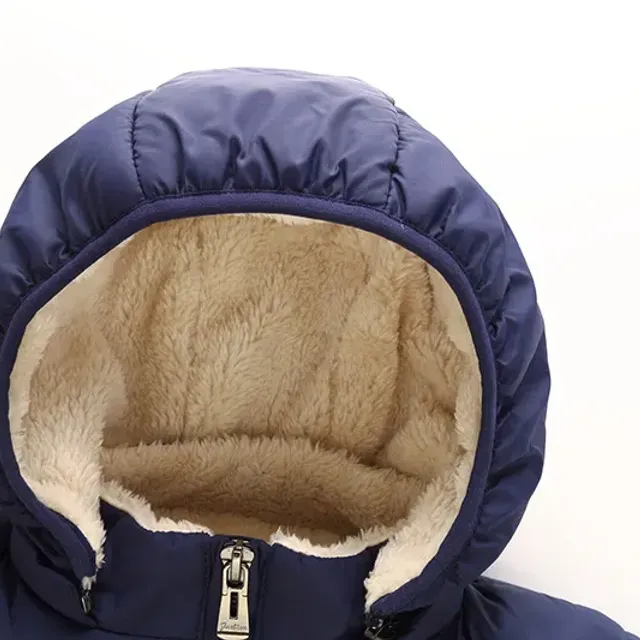 Kinder Winter dicke Kapuzenjacke mit Pelz innen für Jungen und Mädchen