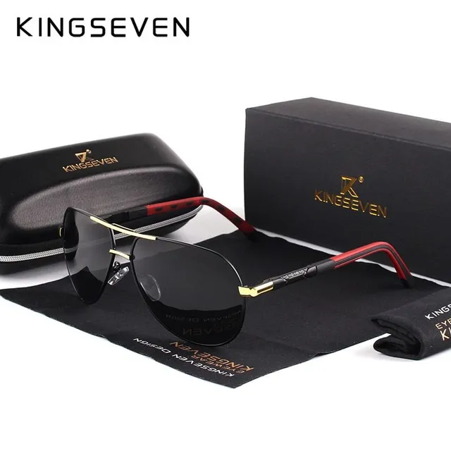 Vintage polarized sunglasses Kingseven gold-black