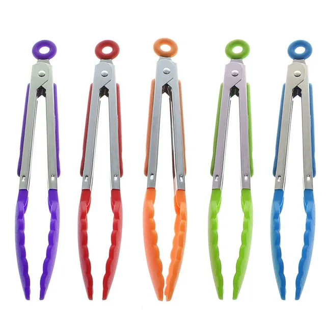 Kitchen silicone grill tongs