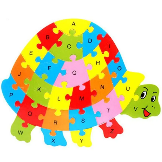 Wooden puzzle with letters 26 pieces