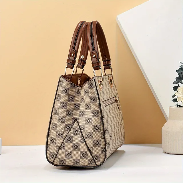 Cross Handbag with Cube Pattern