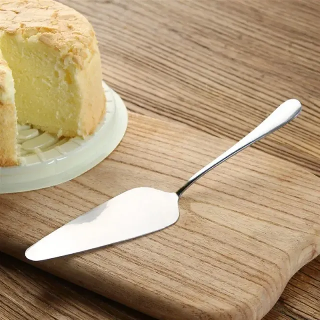 Couteau à gâteau en acier inoxydable - spatule à gâteaux et pizzas, couteau à desserts de mariage, couteau en métal avec lame dentelée