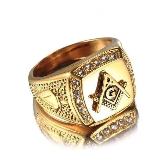 Męski luksusowy pierścionek z oryginalnym motywem Asimba