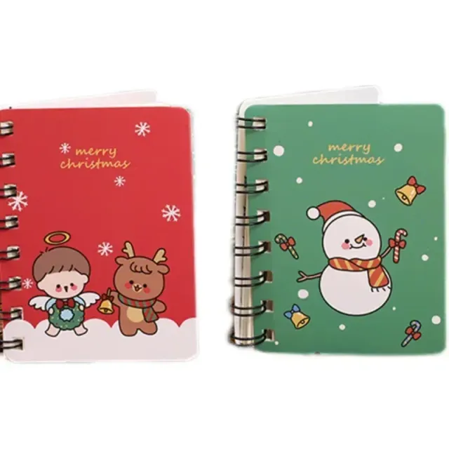 Set of 12 spiral notebooks with Christmas motifs