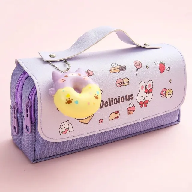 Cute kawaii penal with large capacity for girls, office supplies, students and school supplies